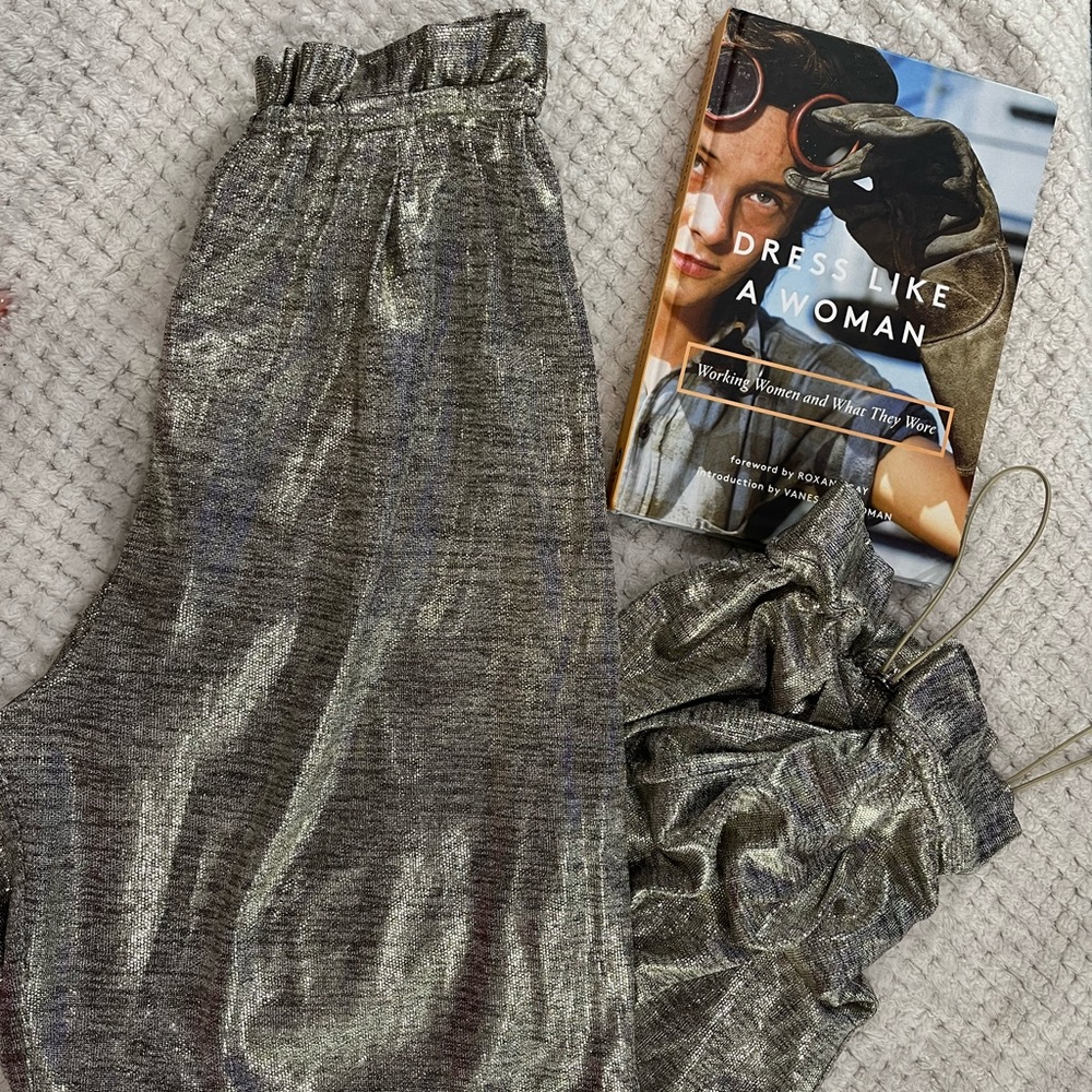 House of Harlow 1960 Metallic Shiny Jogger Pants